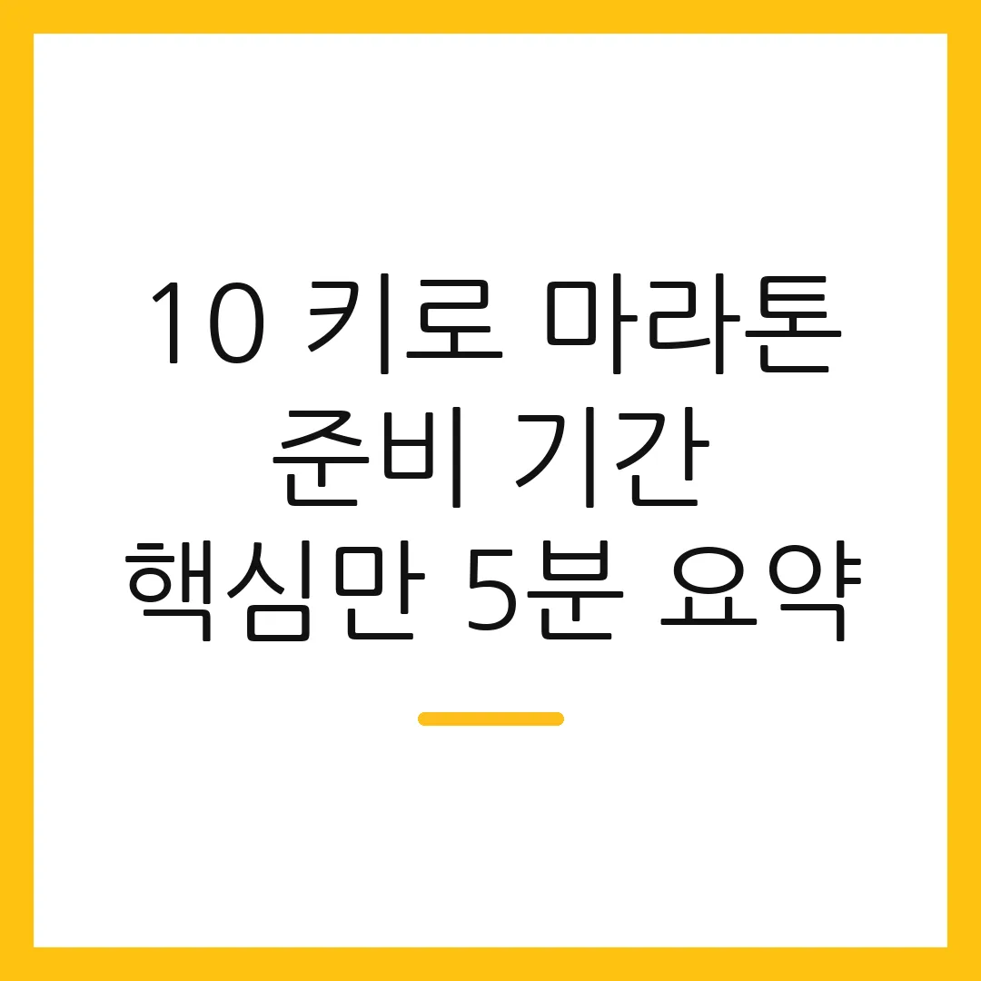 10 키로 마라톤 준비 기간 핵심만 5분 요약