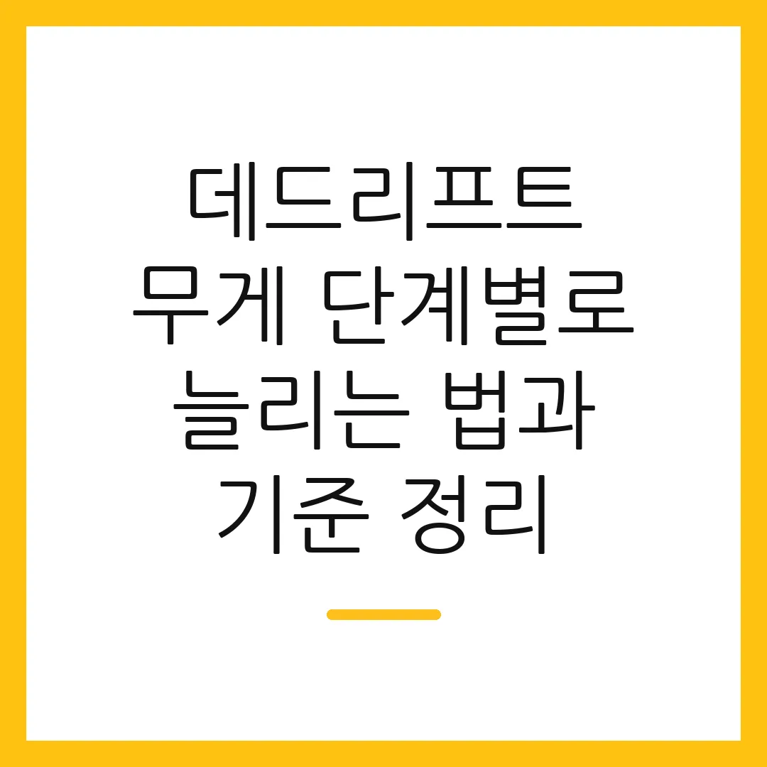 데드리프트 무게 단계별로 늘리는 법과 기준 정리