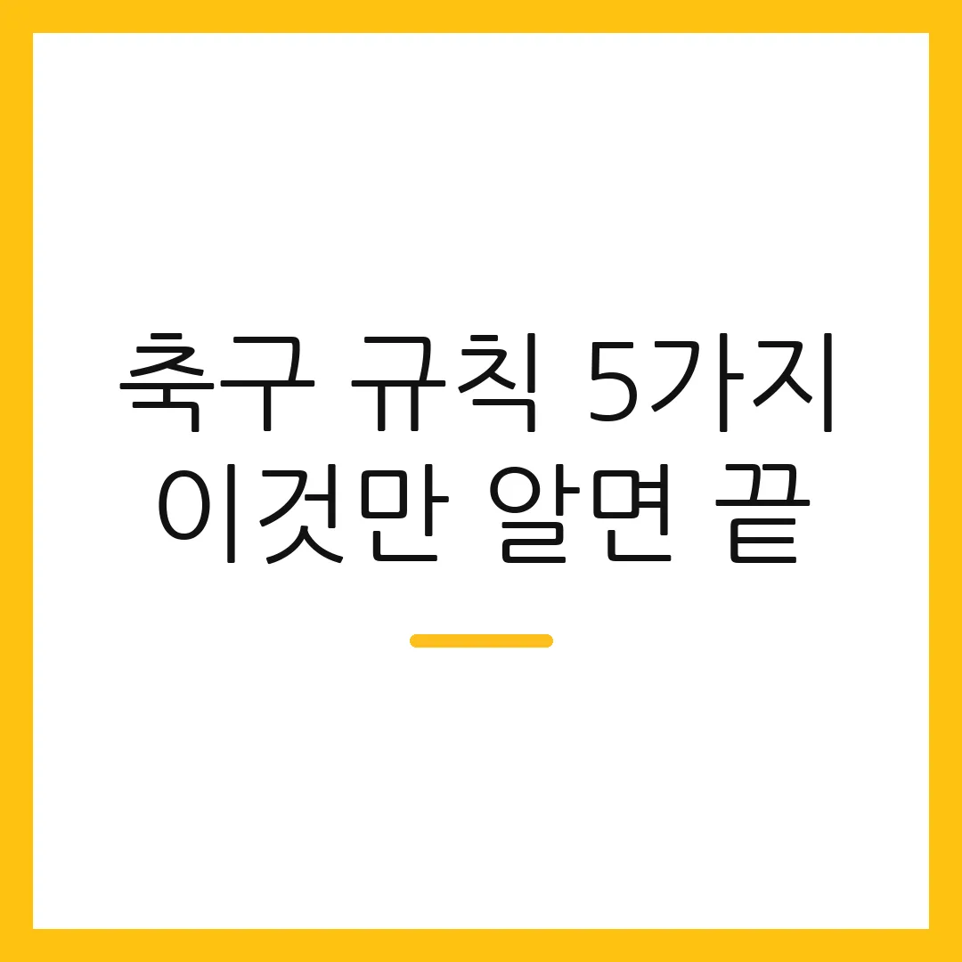축구 규칙 5가지 이것만 알면 끝