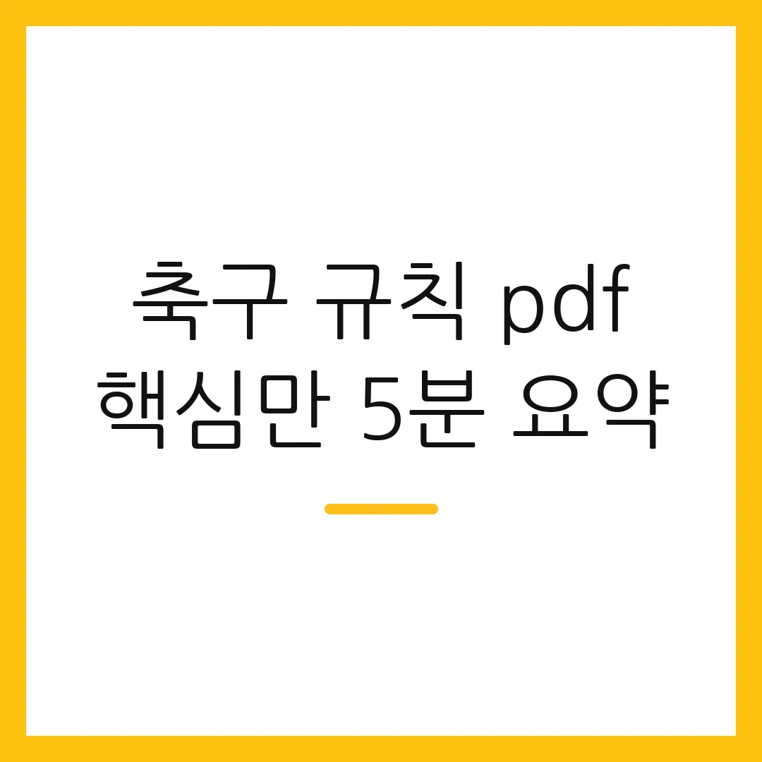 축구 규칙 pdf 핵심만 5분 요약