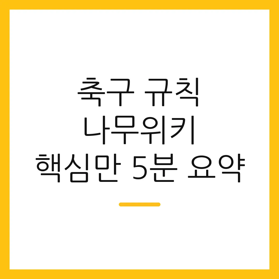 축구 규칙 나무위키 핵심만 5분 요약 2 축구 규칙 나무위키 핵심만 5분 요약