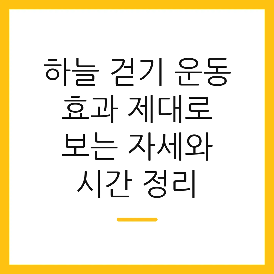 하늘 걷기 운동 효과 제대로 보는 자세와 시간 정리